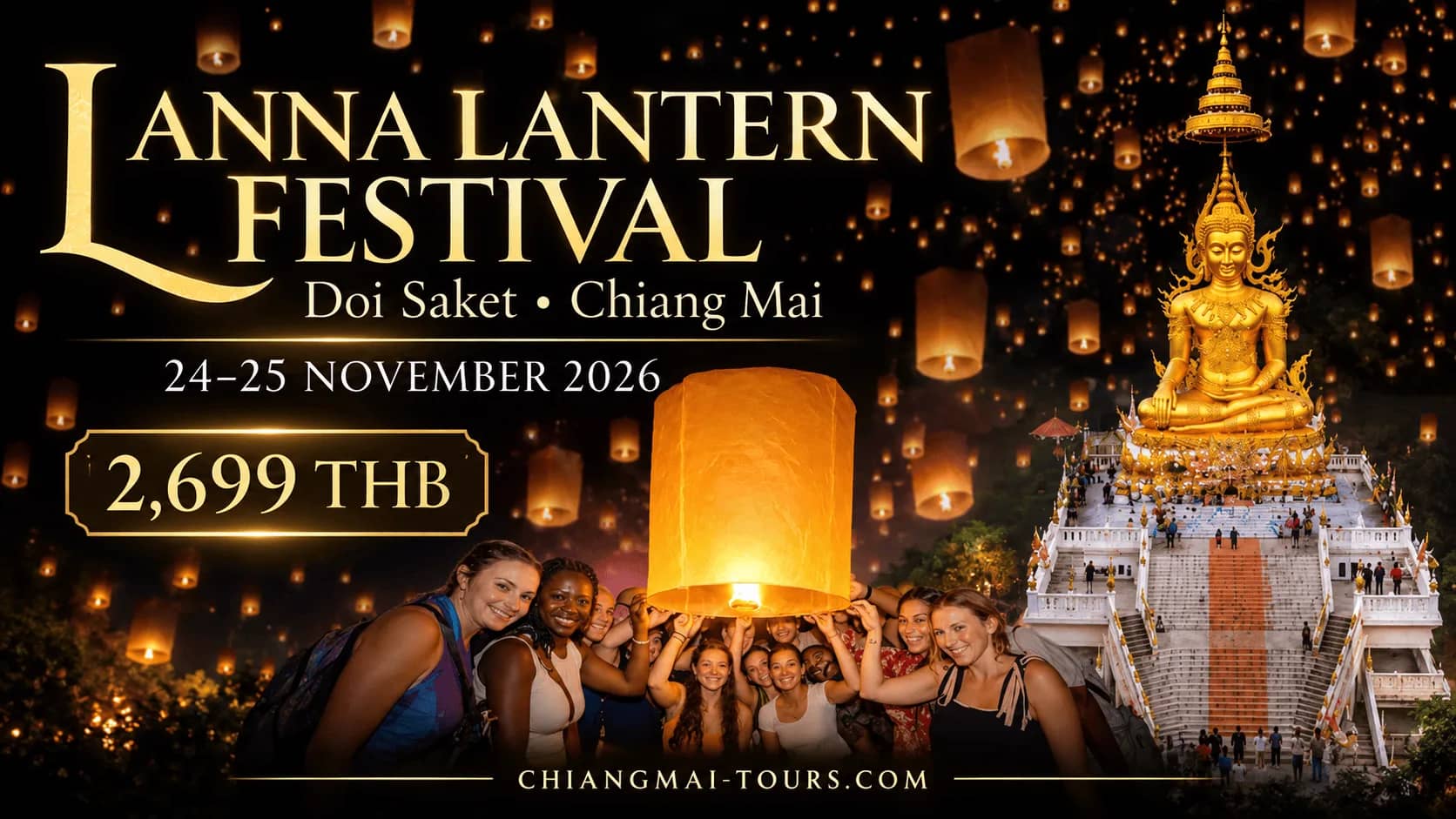 Lanna Lantern Festival Doi Saket Chiang Mai 2026 - Yi Peng Sky Lantern Release with Transfer